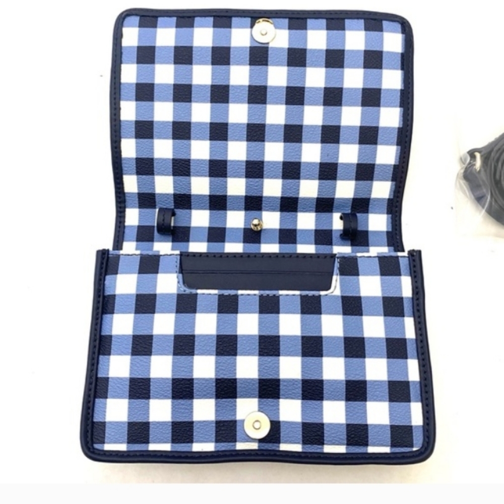 Kate Spade-2pc Hyde Lane Gingham Renee Crossbody Bag & Stacy Snap Wallet 💙 - Picture 8 of 16